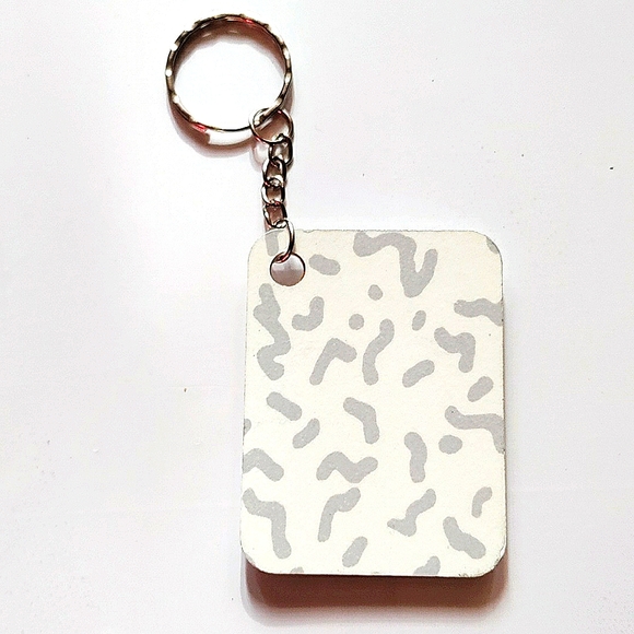 NEW Handmade Keychain Bag Tag! Italian Wood ArtDeco8. "I LOVE My Bag" Wood Heart - Picture 2 of 6